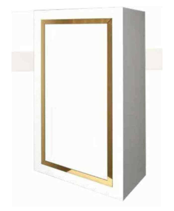 Immagine e commerce Alzata rettangolare in MDF bianco con cornice oro cm 40x20 h70