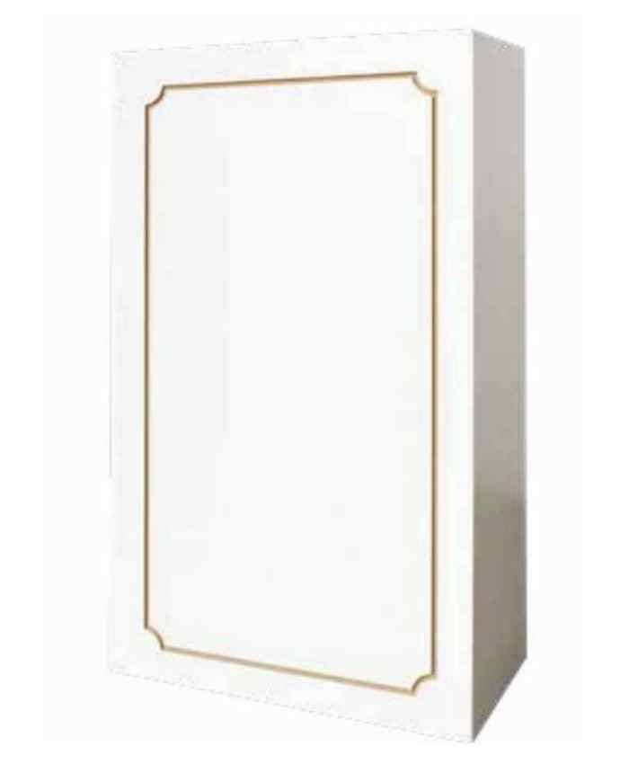 Immagine e commerce Alzata rettangolare in MDF bianco con incisione oro cm 40x20 h70