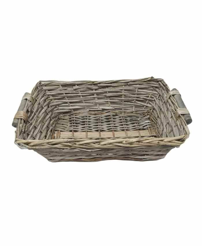 Immagine e commerce Cesto confezionamento rettangolare in vimini grigio cm 51x36 h 12