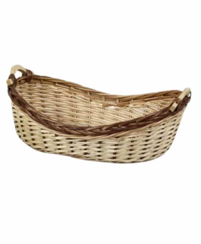 Immagine e commerce Cesto confezionamento ovale in vimini naturale e marrone cm 50x38 h 17