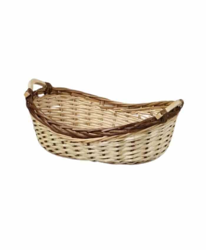 Immagine e commerce Cesto confezionamento ovale in vimini naturale e marrone cm 43x33 h 15