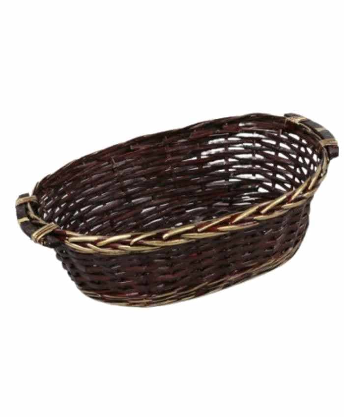 Immagine e commerce Cesto confezionamento ovale in vimini marrone e grigio cm 62x47 h 17