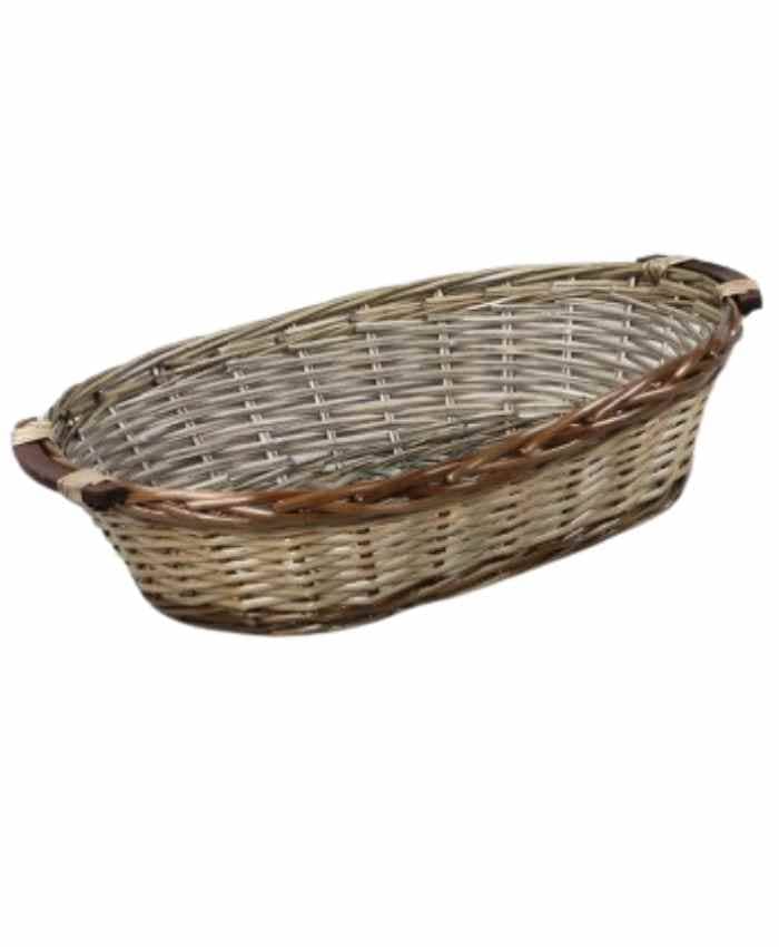 Immagine e commerce Cesto confezionamento Natalizio ovale grigio e marrone cm 57x44 h 14