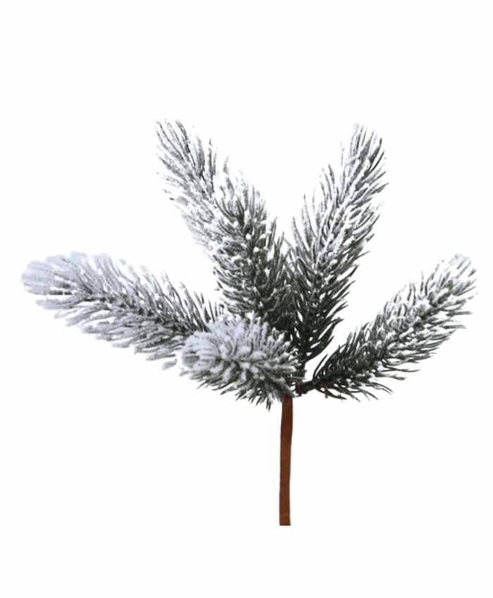 Immagine-e-commerce-Pick natale Chiudi pacco serie 12 rametto pino innevato cm 10x10 h 19