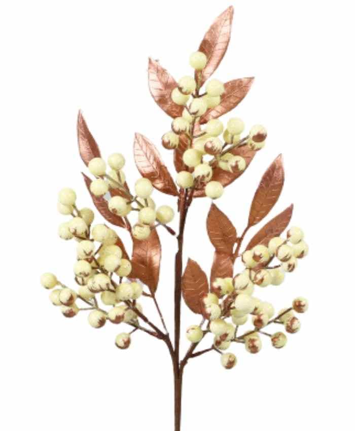 Immagine-e-commerce-Pick Natalizio Ramo bacche Crema Bronzo cm 22x5 h 57
