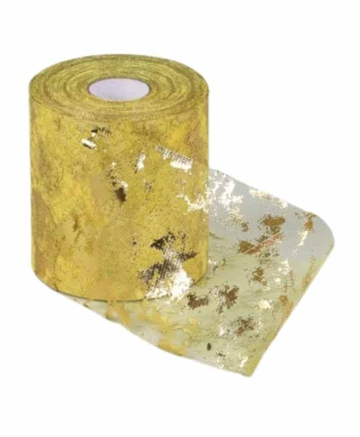 Immagine-e-commerce-Rotolo Tulle oro decoro lamina metal oro alto 23 cm lungo 100 mt
