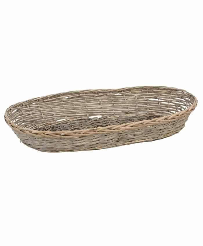 Immagine e commerce Cesto confezionamento ovale in vimini grigio cm 73x39 h 12