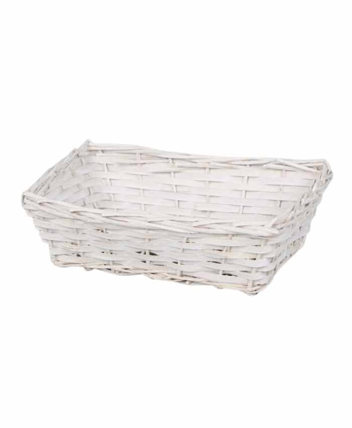 Immagine e commerce Cesto confezionamento rettangolare in vimini bianco cm 36x26 h 12