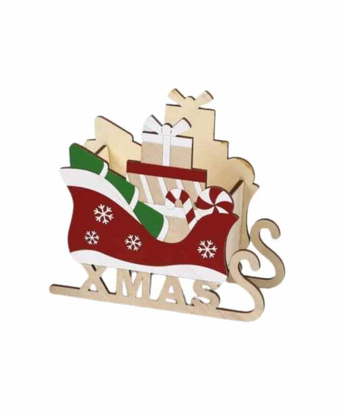 Immagine-e-commerce-Cesto confezionamento Natale contenitore in legno Slitta con Regali cm 20x8 h 18