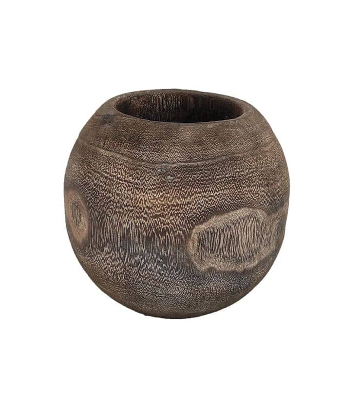 Immagine-e-commerce-Vaso in legno scuro forma cilidro cm 16 h20