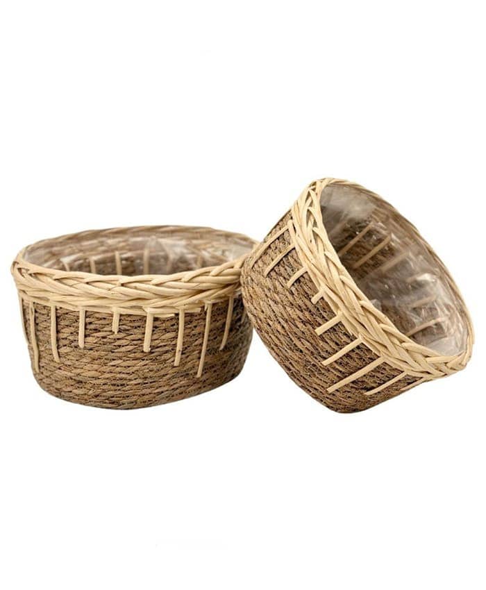 Immagine-e-commerce-Serie 2 ceste tonde vimini erba palustre colori naturali diametro 25-30 cm