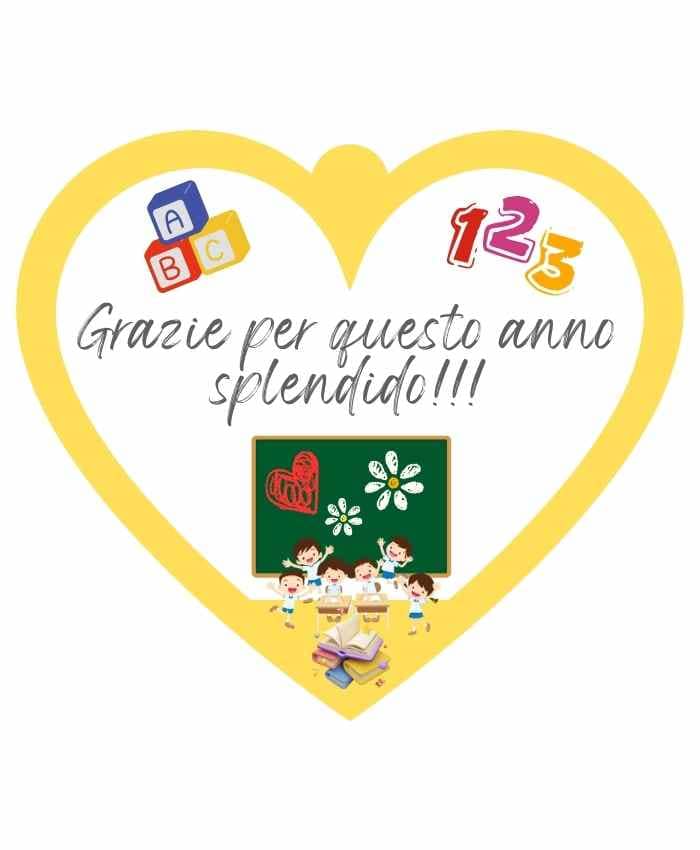Immagine e commerce Cuoricino in forex con dedica scuola "grazie anno splendido"