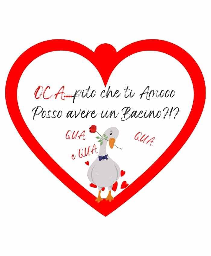 Immagine e commerce Cuoricino in forex con dedica love animal "Oca...pito che ti amo"