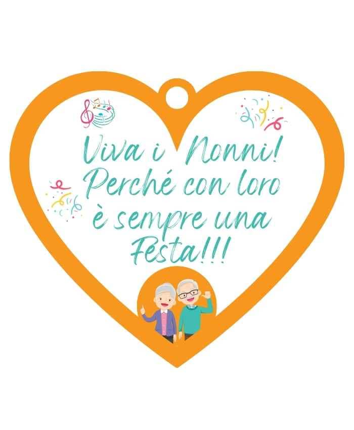 Immagine e commerce Cuoricino in forex con dedica nonni "con loro è sempre festa"