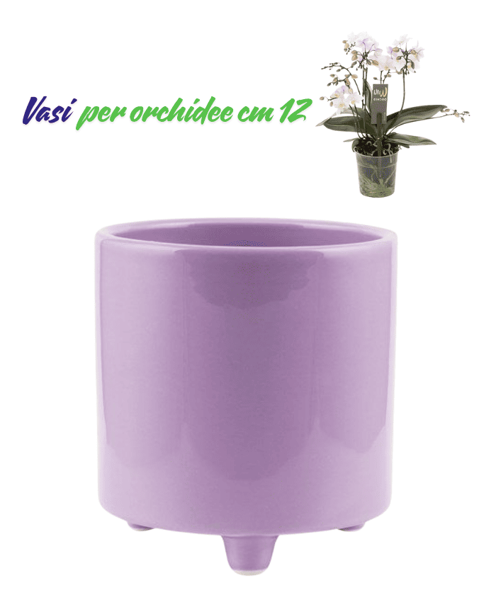 Immagine e commerce Vasi per orchidee forma cilidro con piedini colore lilla