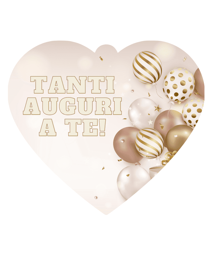 Immagine e commerce Cuoricino in forex con dedica tanti auguri palloncini oro cm 10 h9
