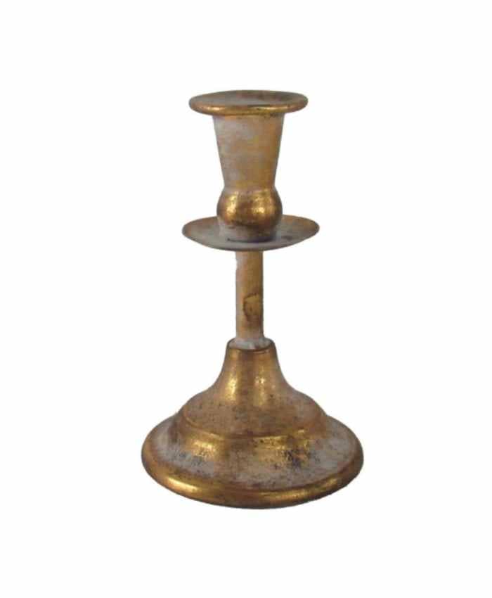 Immagine e commerce Candeliere monofiamma oro antico con poggiavetro cm 10 h21