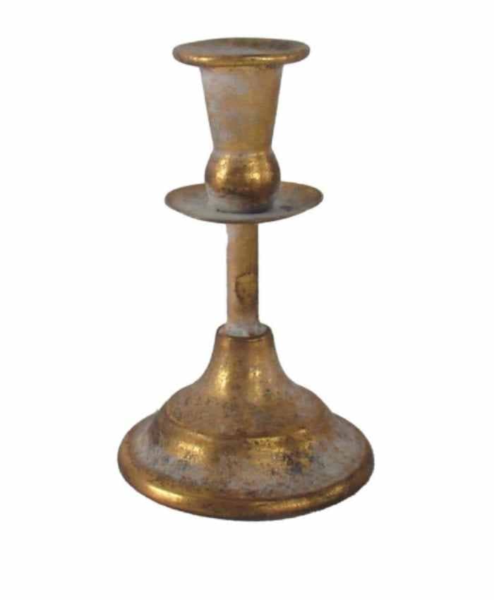 Immagine e commerce Candeliere monofiamma oro antico con poggiavetro cm 10 h26