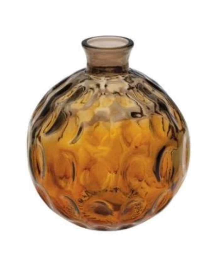 vaso-in-vetro-monofiore-sferico-bugnato-arancio-alto-18-cm
