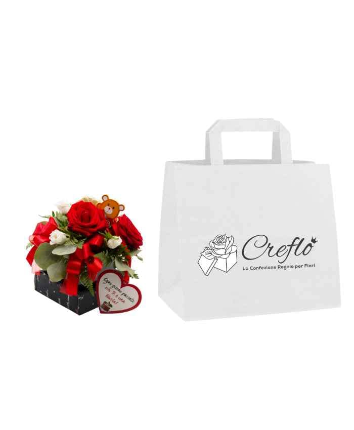 sushi-flower-flower-box-con-base-decorativa-per-composizioni-floreali-lamore-è-tutto-con-shopper