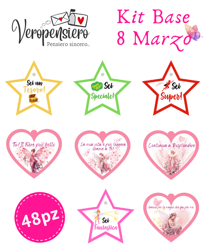 Immagine Veropensiero Kit Base 8 Marzo biglietti per fioristi