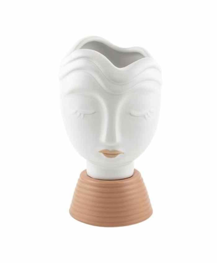 Immagine e commerce Busto ragazza in ceramica con rossetto in tono colore alto 19 cm-Cipria