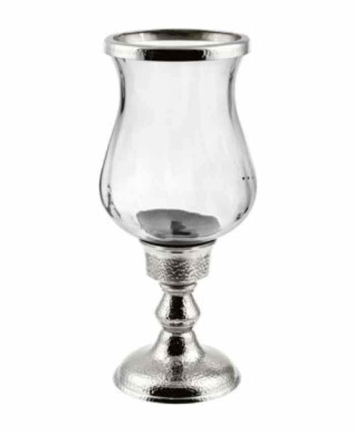 Portacandele-vetro-bccellato-con-base-orlo-in-alluminio-argentato-cm-14-h28