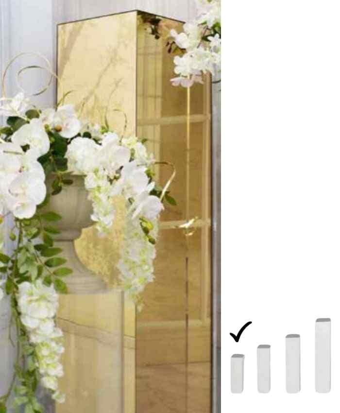 Immagine e commerce Colonna quadra in plexiglass specchio oro cm 26x26 h80