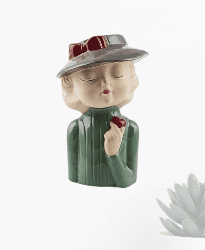 LG-08-VE-Vaso-testa-donna-con-cappello-e-magia-verde-altezza-15-cm (2)