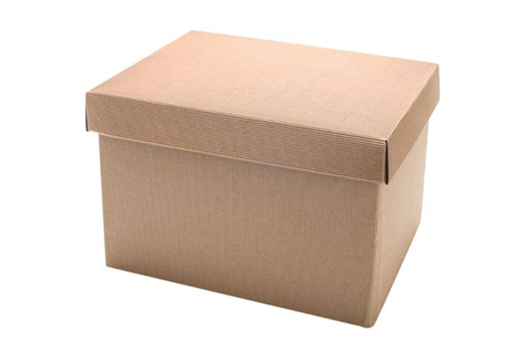 Immagine e commerce Scatola per cesti natalizi in cartoncino rigato con coperchio liscio cm 32x24 h31