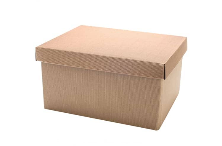 Immagine e commerce Scatola per cesti natalizi in cartoncino rigato con coperchio liscio cm 32x24 h20