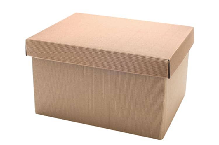 Immagine e commerce Scatola per cesti natalizi in cartoncino rigato con coperchio liscio cm 45x31 h31