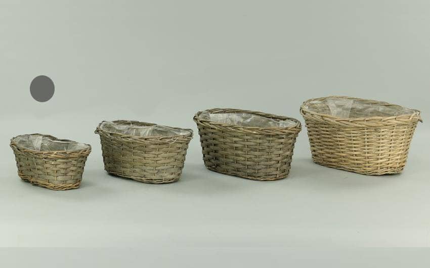 Immagine e commerce Cesti in vimini grigio per piante 2 vaso 12 cm