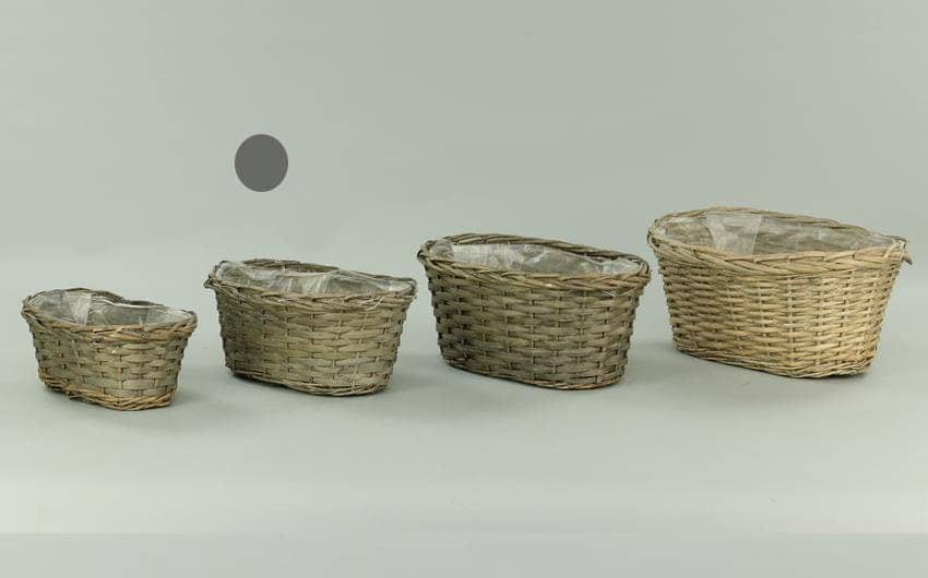 Immagine e commerce Cesti in vimini grigio per piante 2 vaso 14 cm