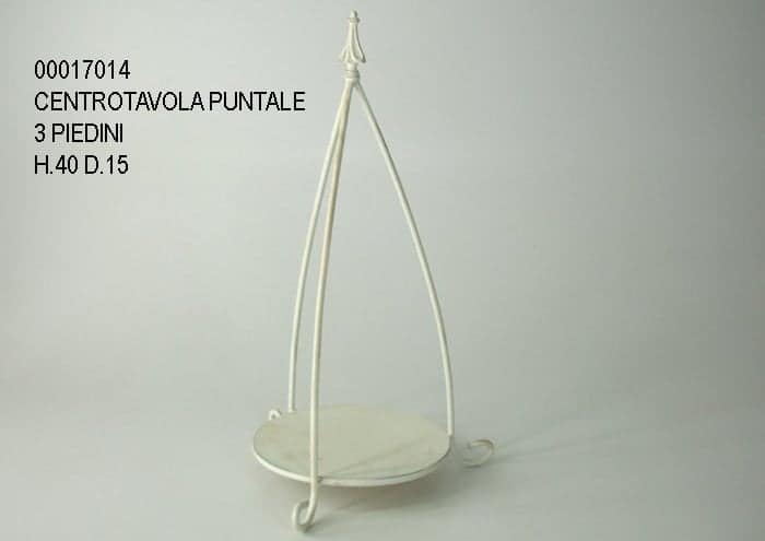 Centrotavola in ferro con puntale e piedini alto 40 cm