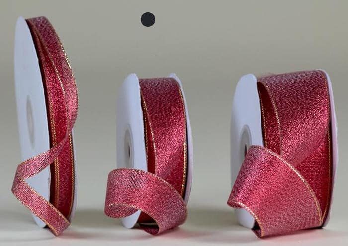 Immagine e commerce Nastro natalizio rosso metalizzato economico 25 mm x 25 mt