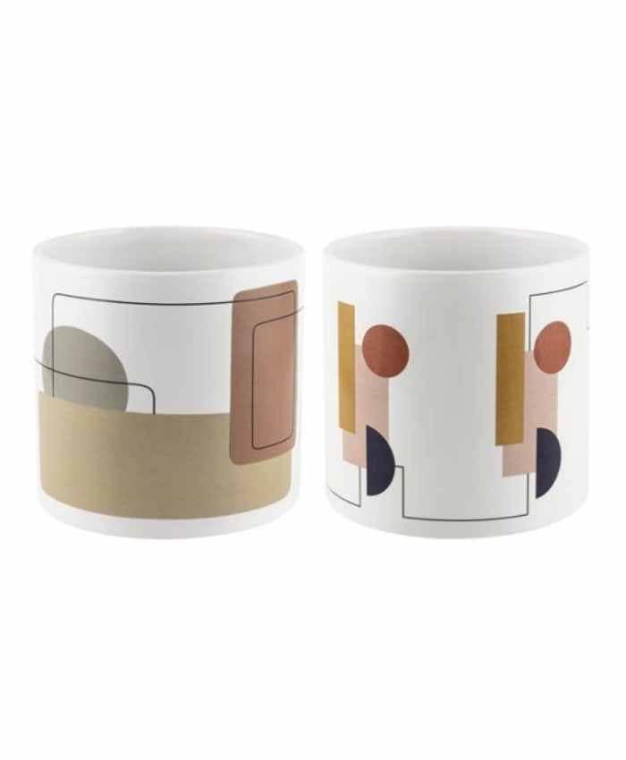 Immagine e commerce Set 6 vasi orchidea cilindrici con decori art design tonalità marrone