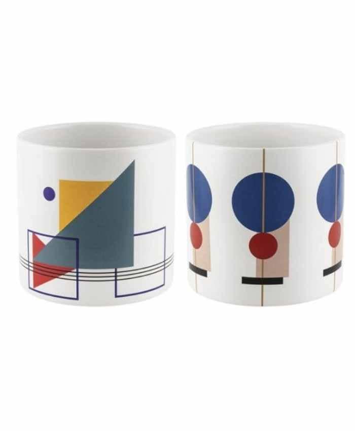 Immagine e commerce Set 6 vasi orchidea cilindrici con decori art design tonalità blu