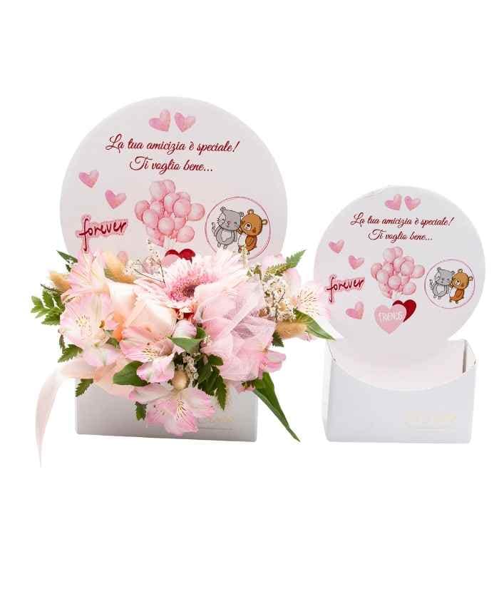 Dedicaflò 31 cm flowebox con dedica Amicizia - immagine 3