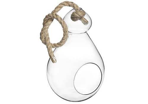 Immagine e commerce Vaso da appendere vetro foro anteriore corda grezza diametro 12 h16 cm