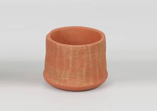 Immagine e commerce Portavaso in cemento con decori oro per piante vaso 10 cm-Rosa cipria