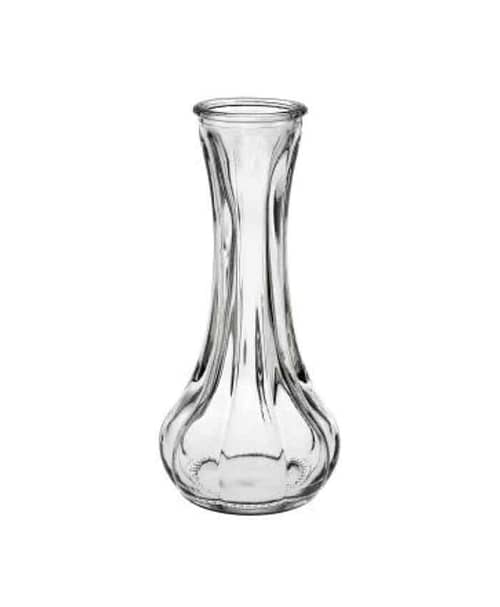 Immagine e commerce Bottiglietta monofiore vetro economico collo lungo superficie bacccellata cm 7 h16 cm