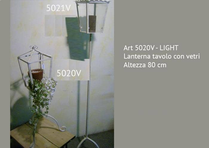 Lanterna in ferro con piedistallo stile vintage alta 80 cm - Lanterne