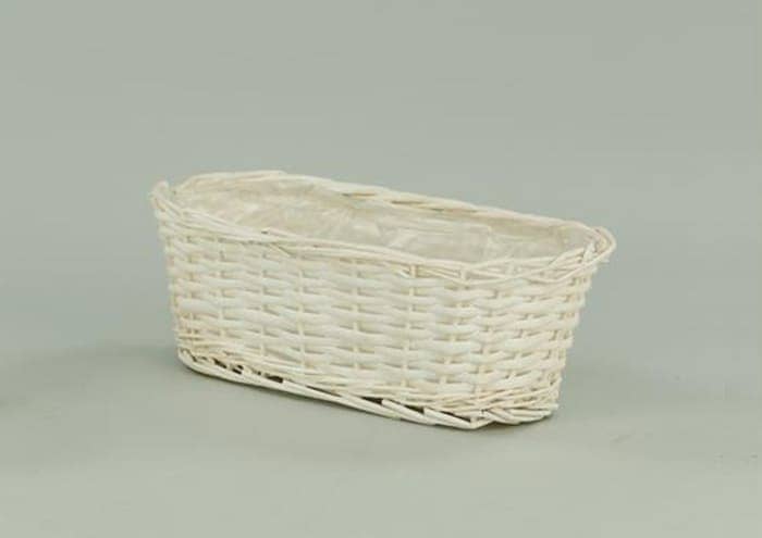 Immagine e-commerce CESTO OVALE VIMINI BIANCO CM 33×14 H9
