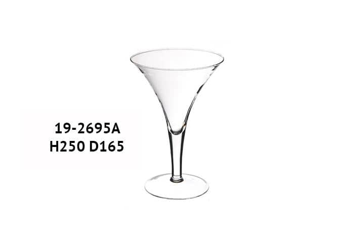 Coppa martini vetro bocca stretta diametro 16 alta 25