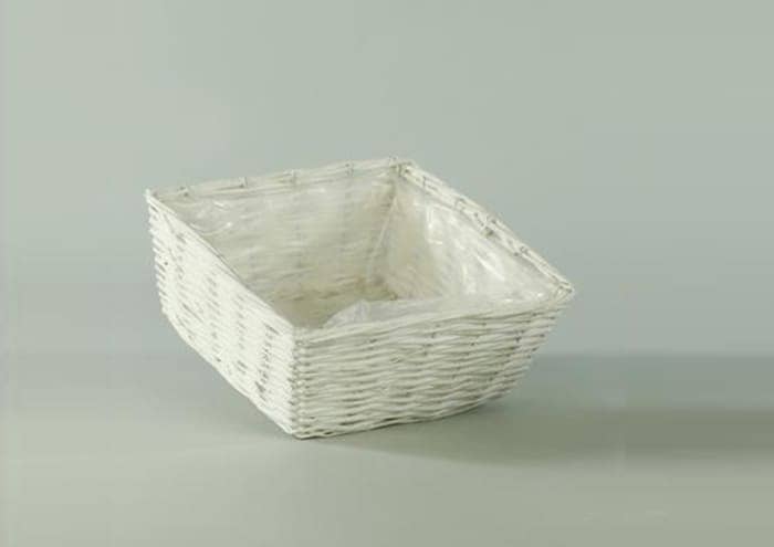 Immagine e commerce Cesto quadrato vimini bianco cm 30x30 h13