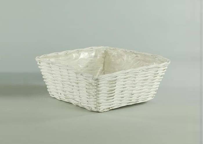 Immagine e commerce Cesto quadrato vimini bianco cm 35x35 h16