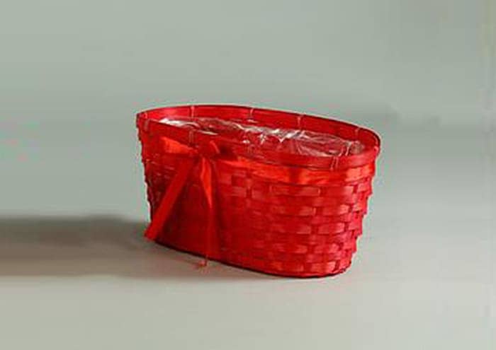 Immagine e-commerce Cestini in bambù ovali colore rosso per 2 vaso 14 cm