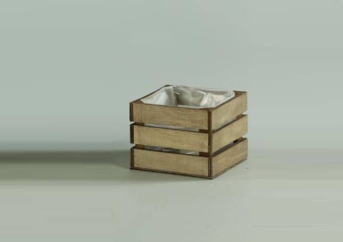 Cassette di legno naturale doghe larghe per piante vaso 10 cm