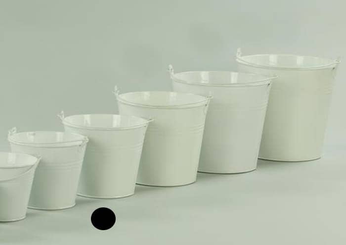 Immagine e commerce Secchio latta bianco con manico per piante vaso 16 cm